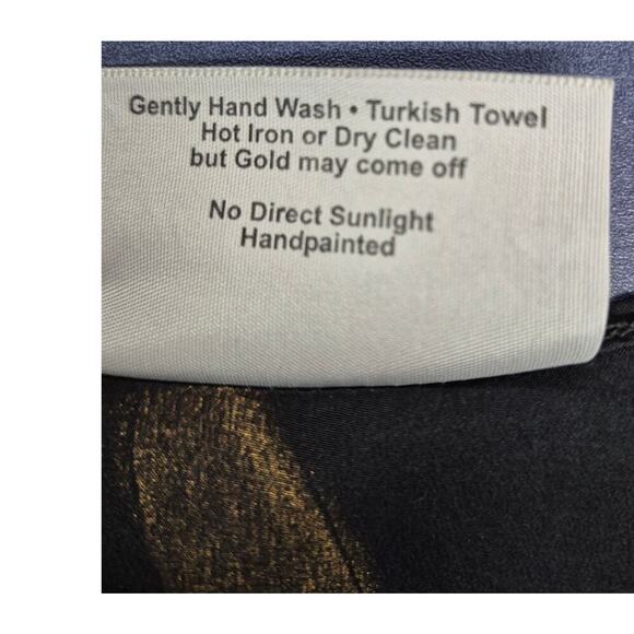 Glory Fibers original designs 100% silk hand painted dress black Iris Garden M - Picture 8 of 8